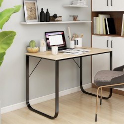 Bureau d'ordinateur Noir et chêne 110x60x73 cm Aggloméré 