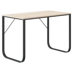 Bureau d'ordinateur Noir et chêne 110x60x73 cm Aggloméré 