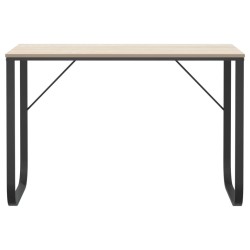 Bureau d'ordinateur Noir et chêne 110x60x73 cm Aggloméré 