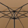 Parasol de jardin avec lumières LED et mât en métal 400cm taupe 