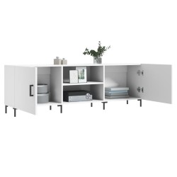 Meuble TV blanc 150x30x50 cm bois d'ingénierie 