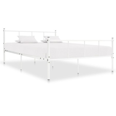 Cadre de lit sans matelas blanc métal 120x200 cm 