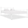 Cadre de lit sans matelas blanc métal 120x200 cm 