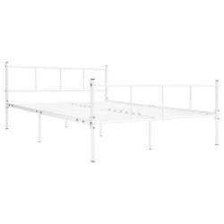 Cadre de lit sans matelas blanc métal 120x200 cm 