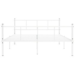 Cadre de lit sans matelas blanc métal 120x200 cm 