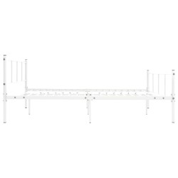 Cadre de lit sans matelas blanc métal 120x200 cm 