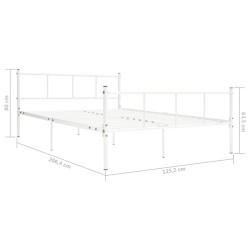 Cadre de lit sans matelas blanc métal 120x200 cm 