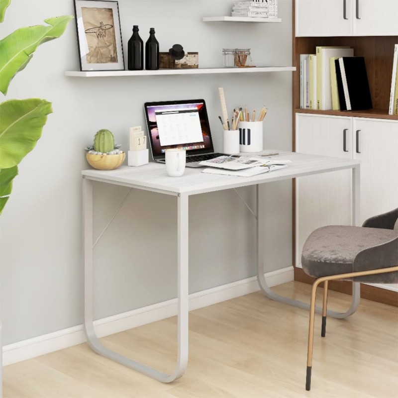Bureau d'ordinateur Blanc 110x60x73 cm Aggloméré Bureau d'ordinateur Blanc 110x60x73 cm Aggloméré