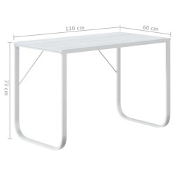 Bureau d'ordinateur Blanc 110x60x73 cm Aggloméré 