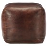 Pouf 40 x 40 x 40 cm Marron foncé Cuir véritable de chèvre 