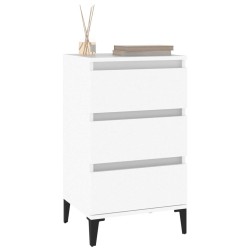 Table de chevet blanc 40x35x70 cm bois d’ingénierie 