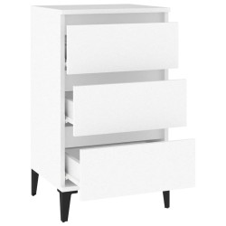 Table de chevet blanc 40x35x70 cm bois d’ingénierie 