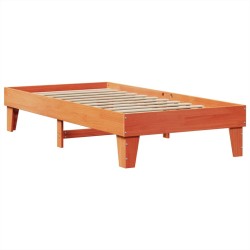 Cadre de lit sans matelas cire marron 100x200cm bois pin massif 