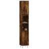 Armoire de bain chêne fumé 30x30x190 cm bois d'ingénierie 