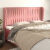 Tête de lit avec oreilles Rose 183x23x118/128 cm Velours 