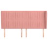 Tête de lit avec oreilles Rose 183x23x118/128 cm Velours 