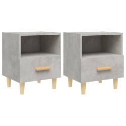 Tables de chevet 2 pcs Gris béton 40x35x47 cm 