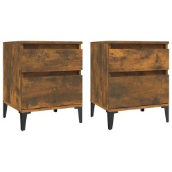 Tables de chevet 2 pcs Chêne fumé 40x35x50 cm 