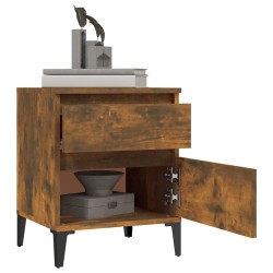 Tables de chevet 2 pcs Chêne fumé 40x35x50 cm 