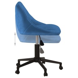Chaise pivotante de bureau Bleu Velours 