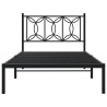 Cadre de lit métal sans matelas avec tête de lit noir 107x203cm 
