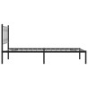 Cadre de lit métal sans matelas avec tête de lit noir 107x203cm 