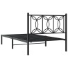 Cadre de lit métal sans matelas avec tête de lit noir 107x203cm 