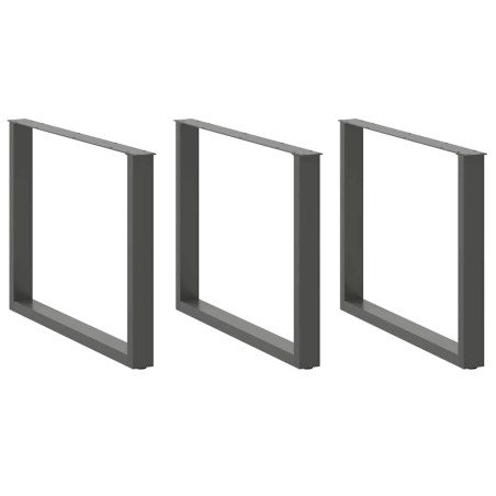 Pieds de table à manger en U 2 pièces Anthracite 100 x (72-73) cm Acier 