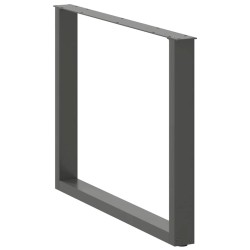 Pieds de table à manger en U 2 pièces Anthracite 100 x (72-73) cm Acier 