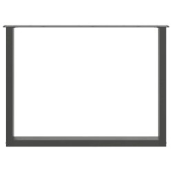 Pieds de table à manger en U 2 pièces Anthracite 100 x (72-73) cm Acier 