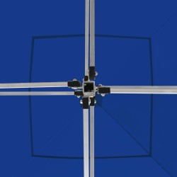 Tente de réception pliable Aluminium 2 x 2 m Bleu 