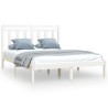 Cadre de lit sans matelas blanc 150x200 cm bois massif 