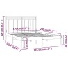 Cadre de lit sans matelas blanc 150x200 cm bois massif 