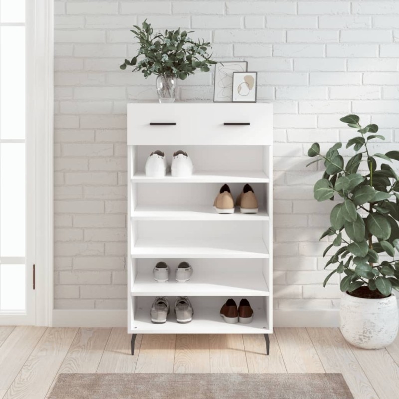 Armoire à chaussures blanc 60x35x105 cm bois d'ingénierie Armoire à chaussures blanc 60x35x105 cm bois d'ingénierie