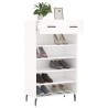 Armoire à chaussures blanc 60x35x105 cm bois d'ingénierie 