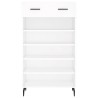 Armoire à chaussures blanc 60x35x105 cm bois d'ingénierie 