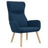 Chaise de relaxation avec tabouret Bleu Velours 