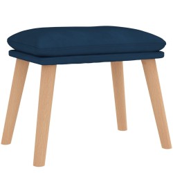Chaise de relaxation avec tabouret Bleu Velours 