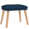 Chaise de relaxation avec tabouret Bleu Velours 