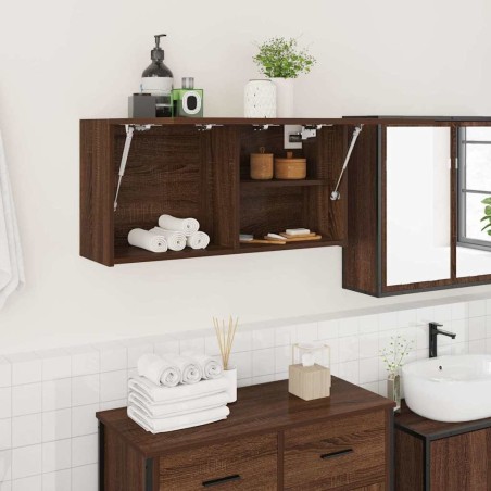 Armoire murale de bain chêne marron 80x25x40 cm bois ingénierie 