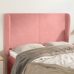 Tête de lit avec oreilles Rose 147x23x118/128 cm Velours 