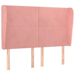 Tête de lit avec oreilles Rose 147x23x118/128 cm Velours 