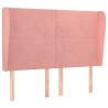 Tête de lit avec oreilles Rose 147x23x118/128 cm Velours 