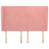 Tête de lit avec oreilles Rose 147x23x118/128 cm Velours 