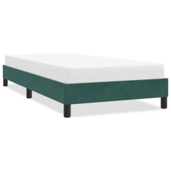 Cadre de lit sans matelas vert foncé 90x210 cm velours 