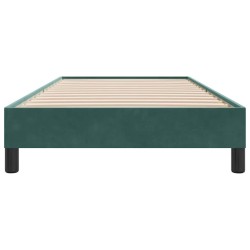 Cadre de lit sans matelas vert foncé 90x210 cm velours 