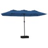 Parasol de jardin à double tête bleu azuré 449x245 cm 