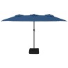 Parasol de jardin à double tête bleu azuré 449x245 cm 