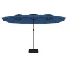 Parasol de jardin à double tête bleu azuré 449x245 cm 