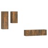 Ensemble de meubles TV 4 pcs Chêne fumé Bois d'ingénierie 